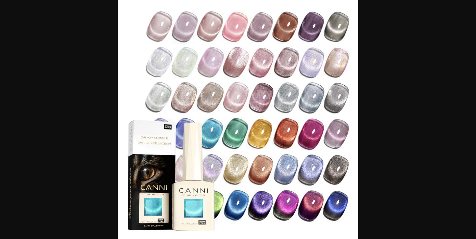 CANNI Cat Eye Gel 9ml Review: Galaxy Sparkle Cat Eye Collection at $7.99
