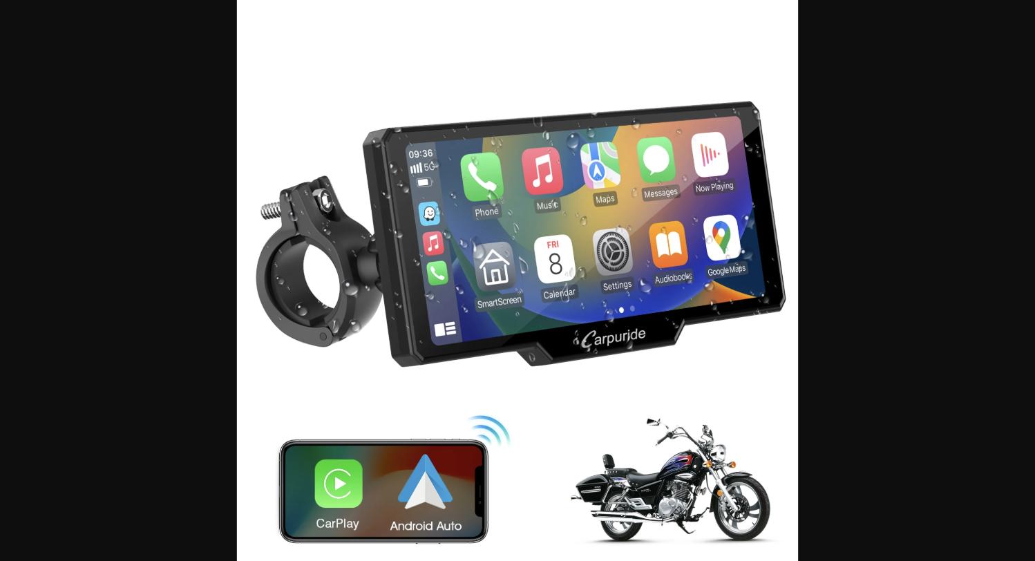 Carpuride W619 Review: 6.86" IP67 Waterproof Motorcycle Stereo with Wireless CarPlay at $269.99