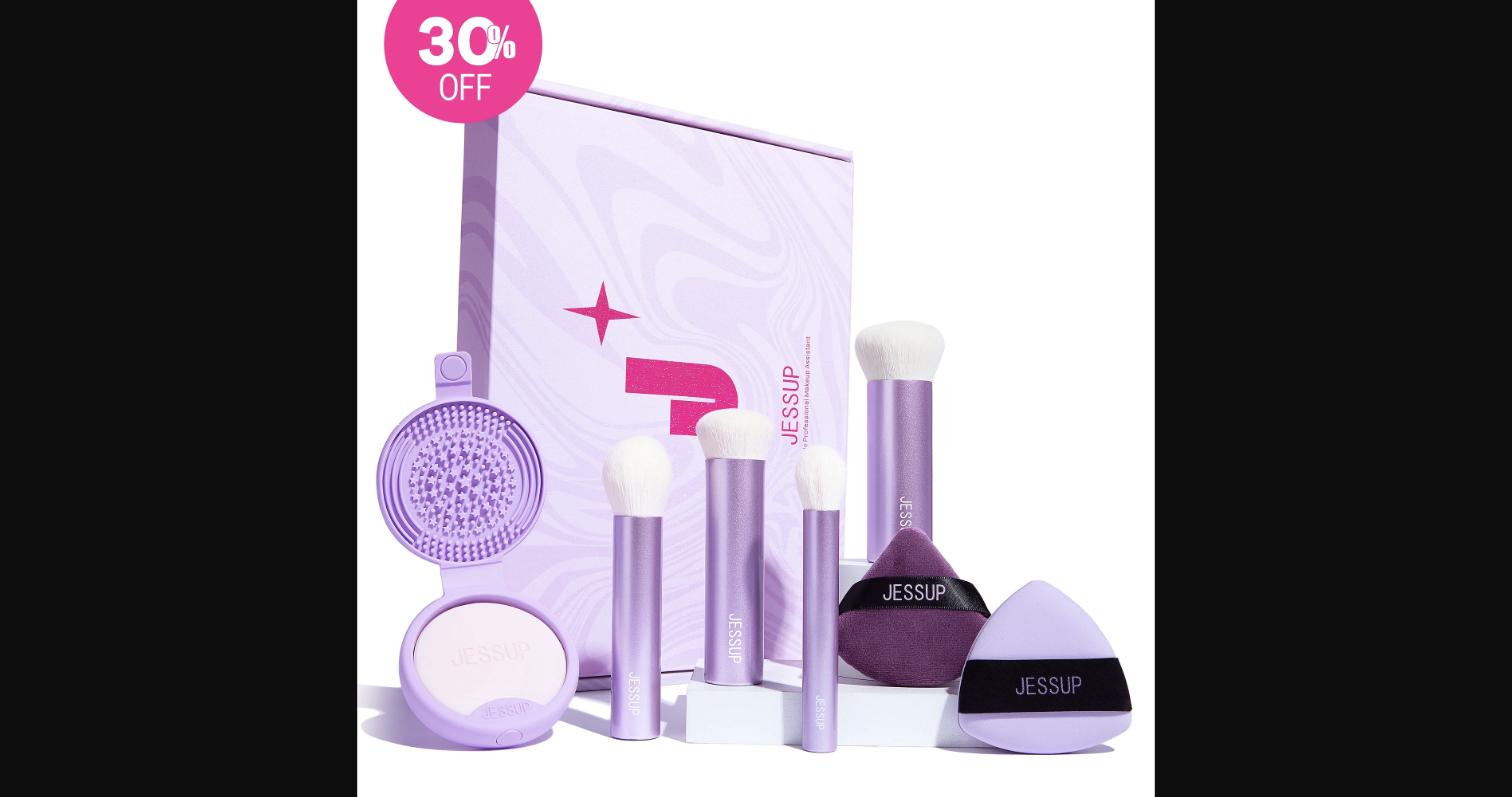 Jessup Luxury Purple All-in-One Beauty Box Review: Brushes, Cleaner & Sponge for $51