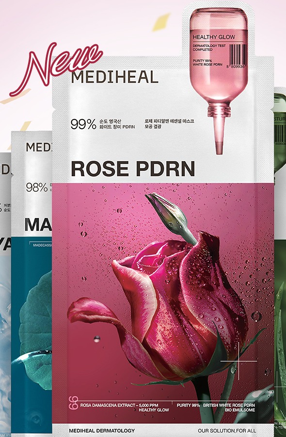 The Rose PDRN pouch, one of the set's seven ingredient options, shown in MEDIHEAL's official product photography